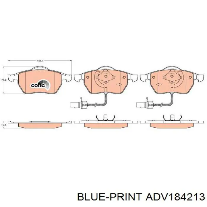 Тормозні колодки Blue Print ADV184213