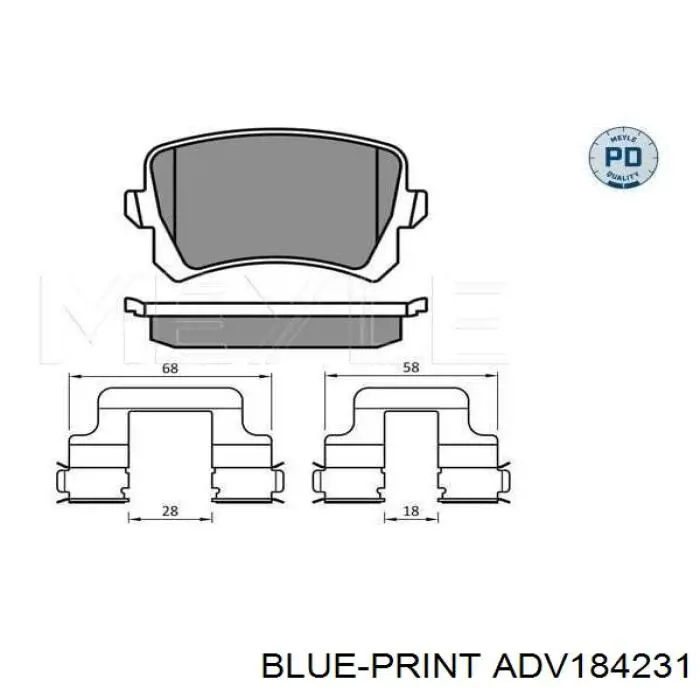Задні гальмівні колодки Blue Print ADV184231 ціна, від 25.93 USD