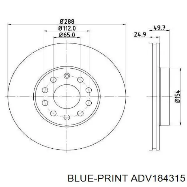 ADV184315 Blue Print Ремкомплект передніх гальм