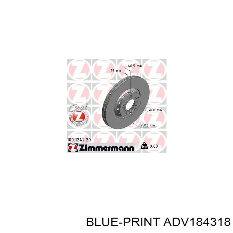 Диск переднього гальма ABE C3W034ABEP ціна, від 44.76 USD