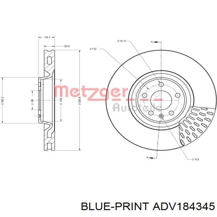Диск гальмівний передній Power Stop EBR1206XPR