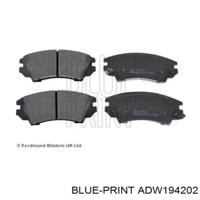 Купити ADW194202 Blue Print Колодки гальмівні передні, дискові