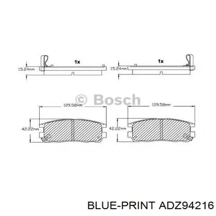 Задні гальмівні колодки Blue Print ADZ94216 ціна, від 19.14 USD