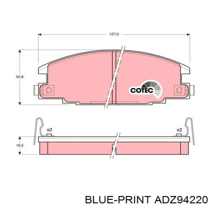 Гальмівні колодки Blue Print ADZ94220 ціна, від 19.26 USD