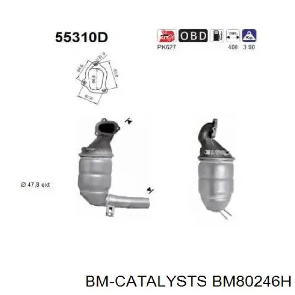 BM80246H BM Catalysts конвертор-каталізатор (каталітичний нейтралізатор)