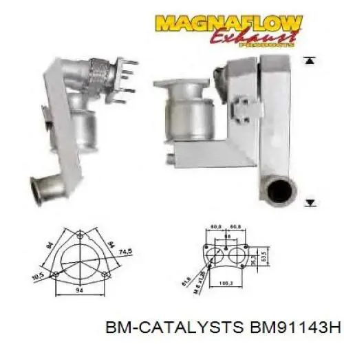 BM91143H BM Catalysts Каталітичний нейтралізатор відпрацьованих газів