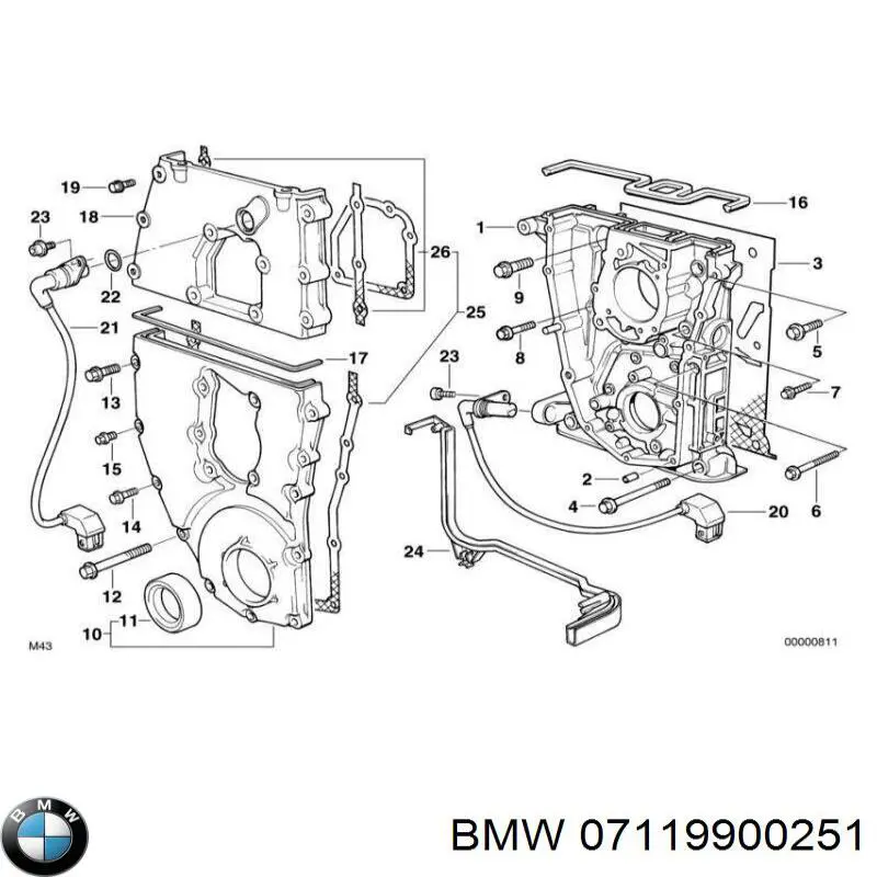 07119900251 BMW Болт переднього важеля, нижнього