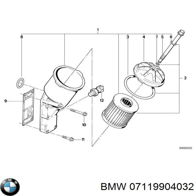 Гайка кріплення приймальної труби глушника (штанів) 7119904032 BMW