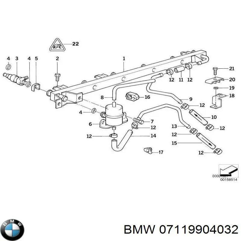 7119904032 BMW Гайка кріплення приймальної труби глушника (штанів)