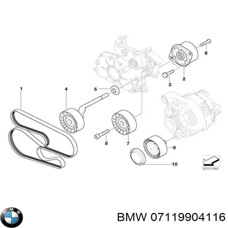 07119904116 BMW Болт кріплення головки блоку циліндрів