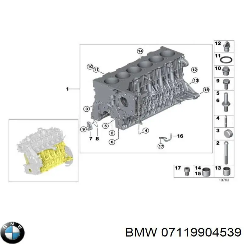 Пробка заливна заднього (переднього) моста 7119904539 BMW