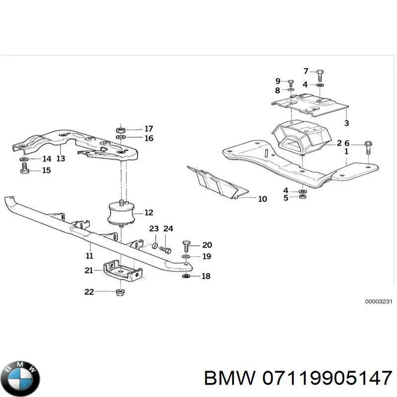 Болт переднього важеля, нижнього 7119905147 BMW