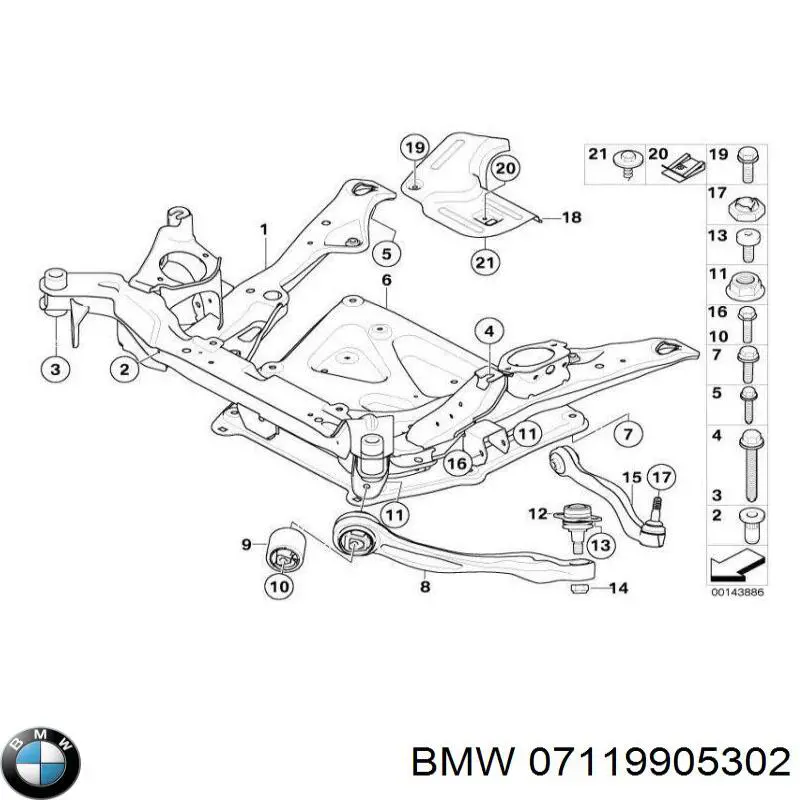 Купити 07119905302 BMW Болт переднього важеля, нижнього