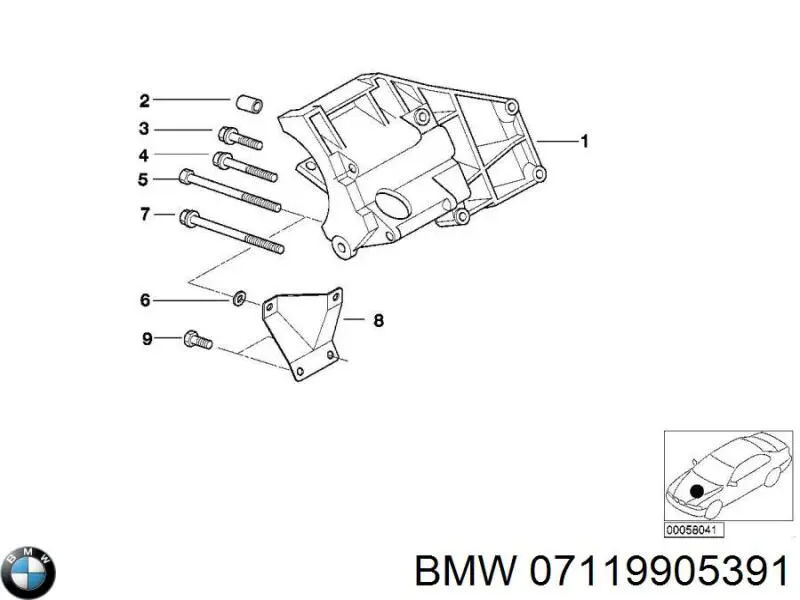 Купити 07119905391 BMW Болт переднього важеля, нижнього
