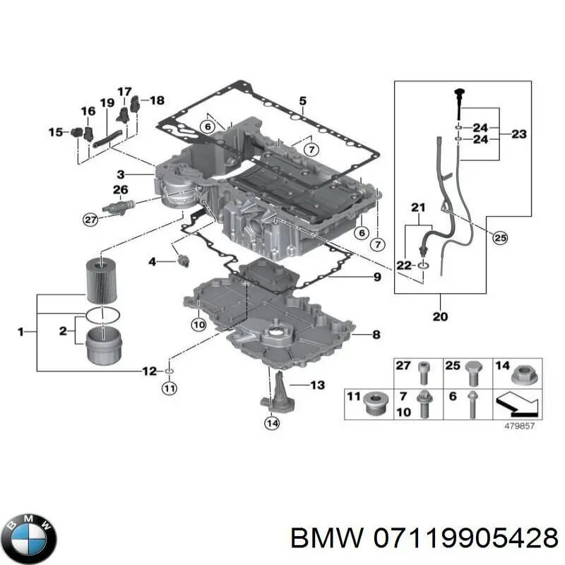 Купити 07119905428 BMW Пробка піддона двигуна