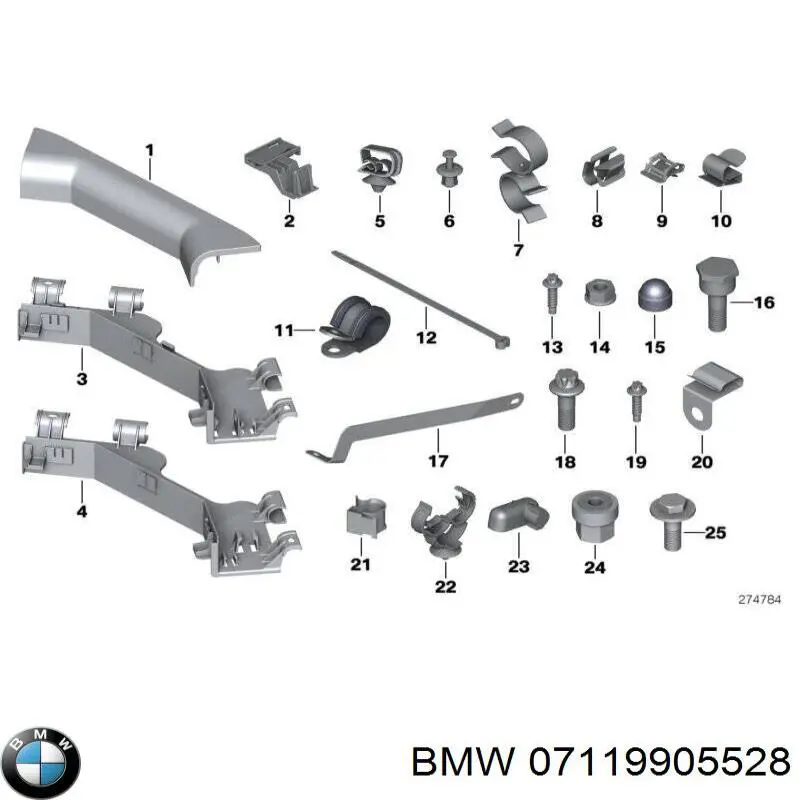 Болт переднього важеля, нижнього 7119905528 BMW