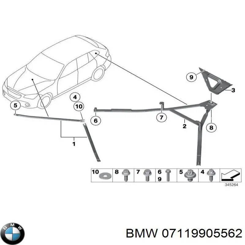 Болт головки блока циліндрів, ГБЦ BMW 07119905562 ціна, від 4.70 USD