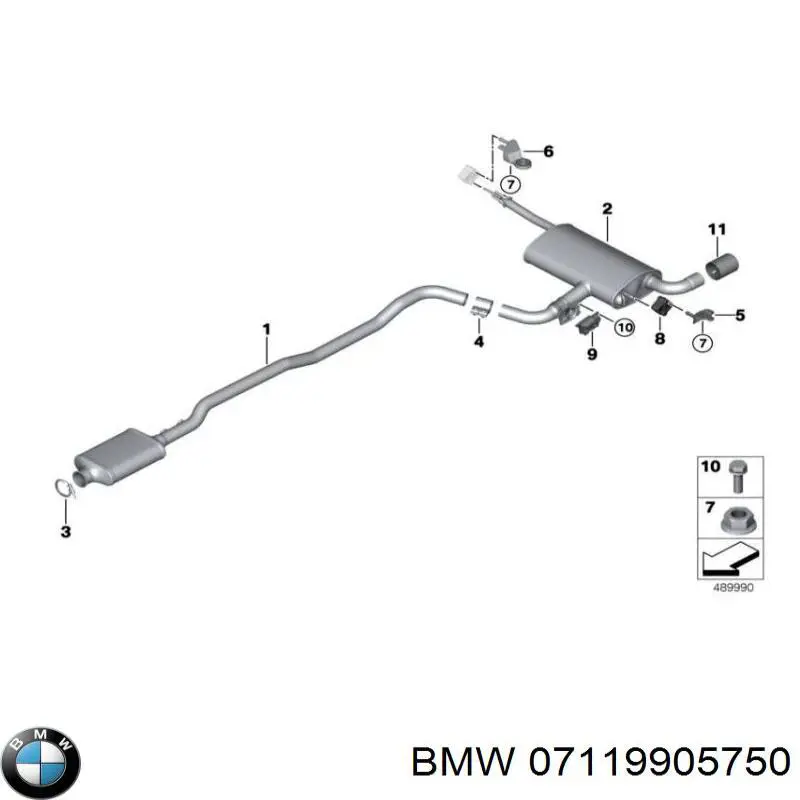 07119905750 BMW Болт переднього важеля, нижнього