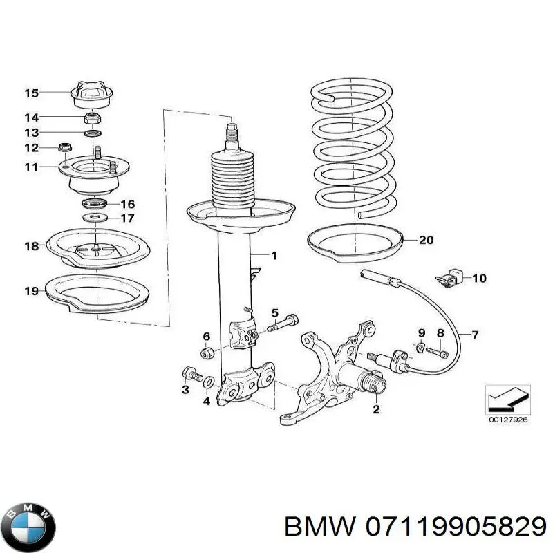 07119905829 BMW Шайба форсунки верхня