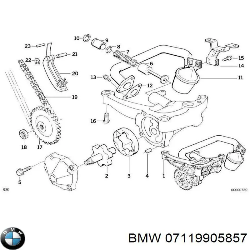 Гайка шестерні масляного насосу BMW 07119905857 ціна, від 0.96 USD