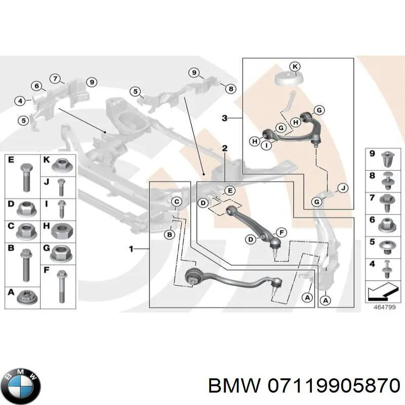 07119905870 BMW Болт переднього важеля, нижнього