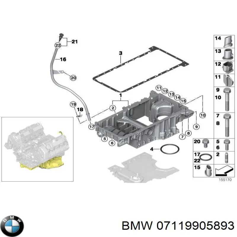 Болт переднього важеля, нижнього BMW 7119905893 ціна, від 5.05 USD