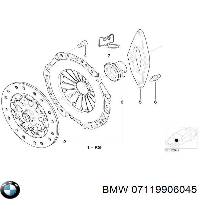 Болт кріплення корзини зчеплення на BMW 3 (E36)