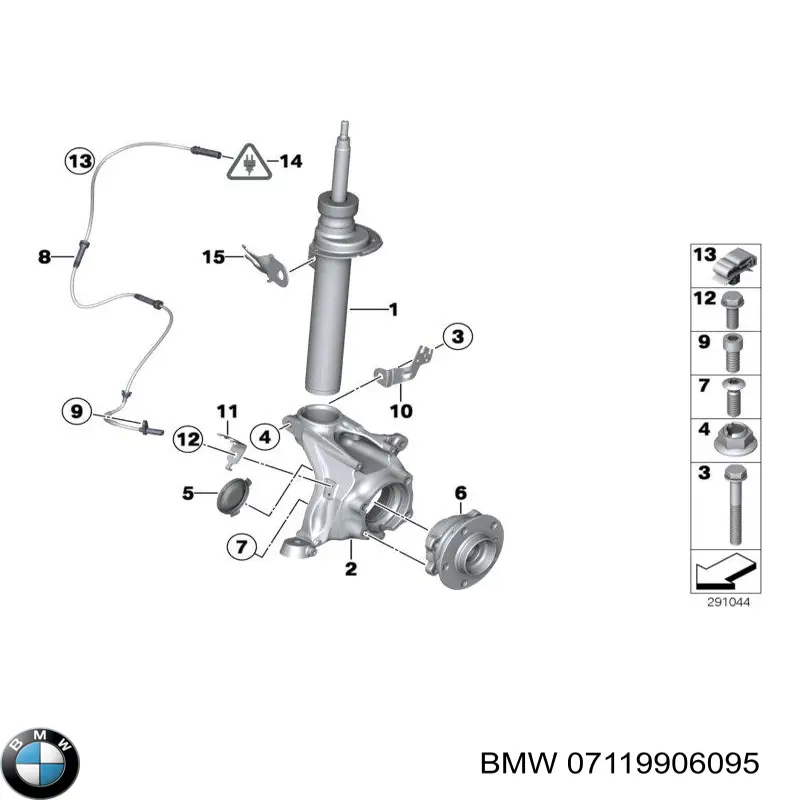 Болт переднього важеля, нижнього 7119906095 BMW