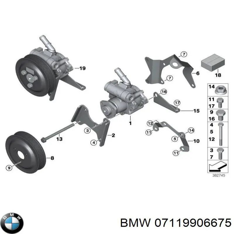 Болт переднього важеля, нижнього 07119906675 BMW