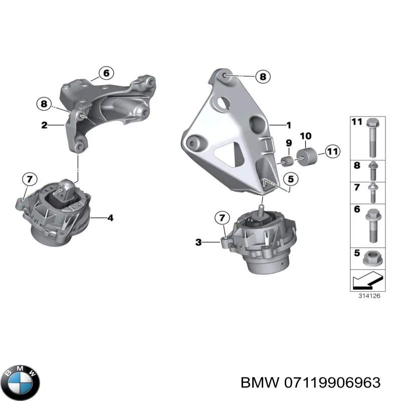 Болт головки блока циліндрів, ГБЦ 07119906963 BMW