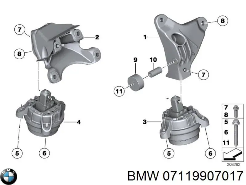 07119907017 BMW Болт переднього важеля, нижнього