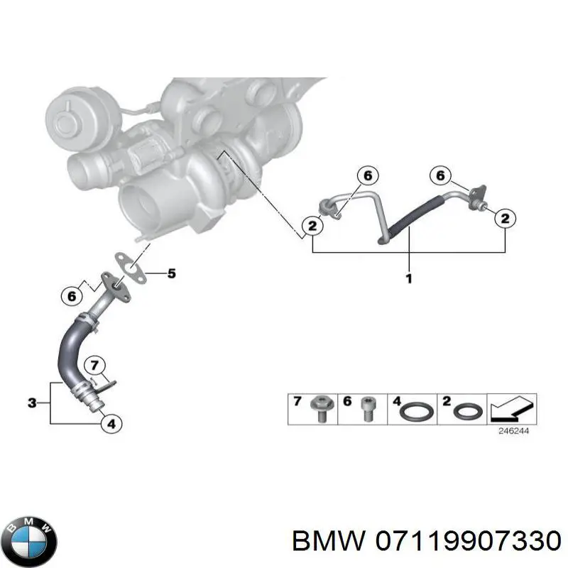 Прокладка (кільце) шланга охолодження турбіни, подачі на BMW 5 (F10)