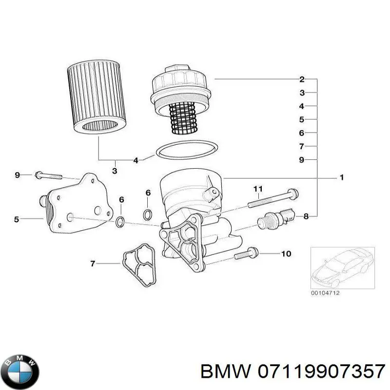 7119907357 BMW Болт кріплення головки блоку циліндрів
