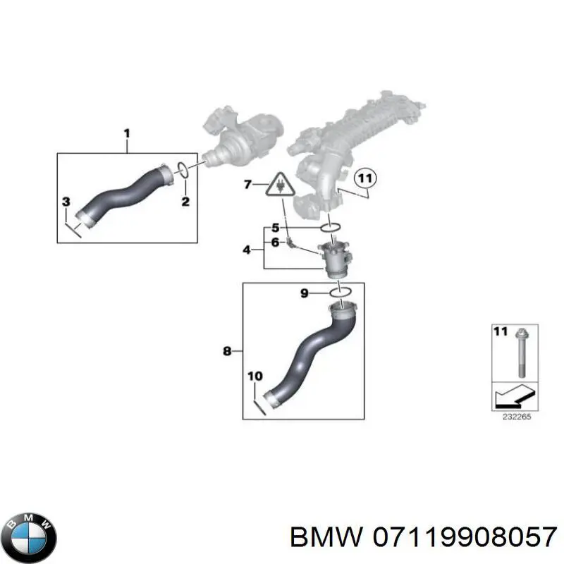 Ущільнююче кільце патрубка турбіни, наддува на BMW X1 (E84)
