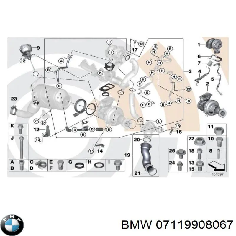 Прокладка кришки горловини, маслозаливної BMW 07119908067 ціна, від 4.17 USD