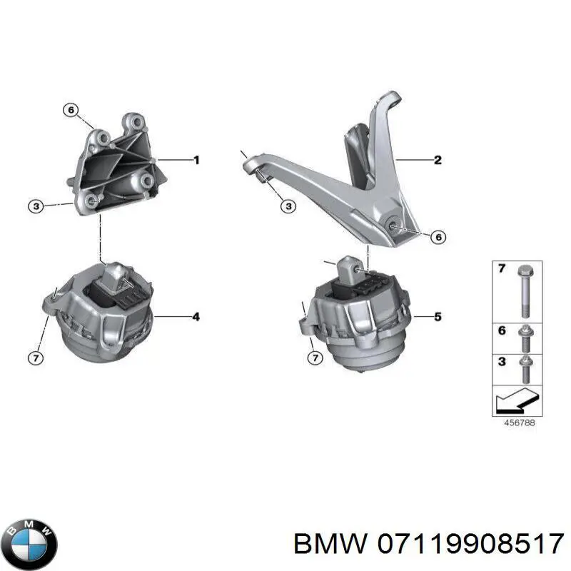 Болт кронштейна подушки двигуна BMW 7119908517 ціна, від 2.15 USD