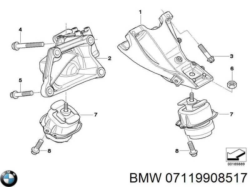 Купити 7119908517 BMW Болт кронштейна подушки двигуна