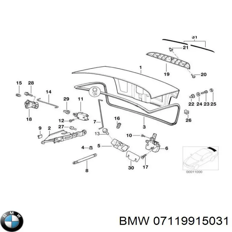 Болт переднього важеля, нижнього 7119915031 BMW