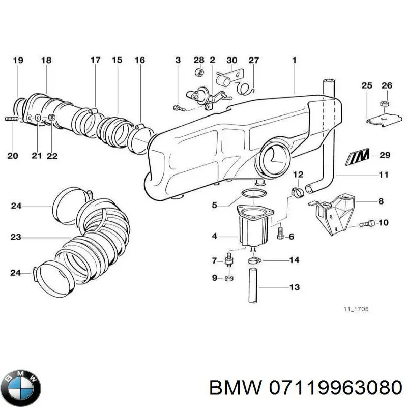Кільце приймальної труби глушника BMW 07119963080
