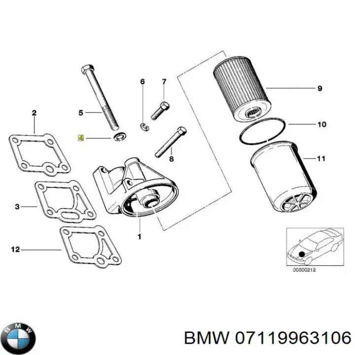Прокладка шланга подачі масла до турбіни BMW 07119963106 ціна, від 0.14 USD