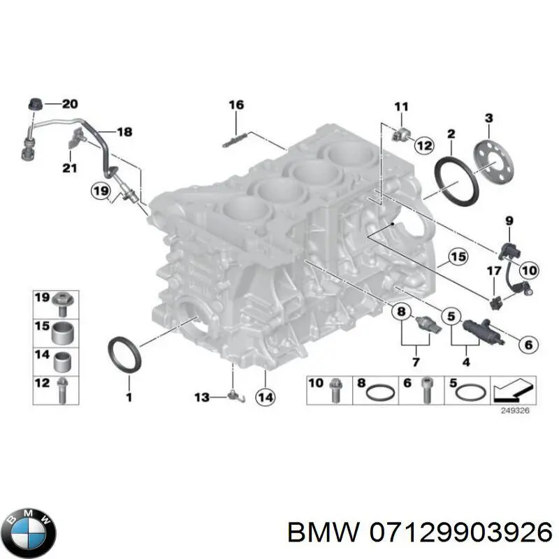 Купити 07129903926 BMW Болт вихлопної системи (глушника)