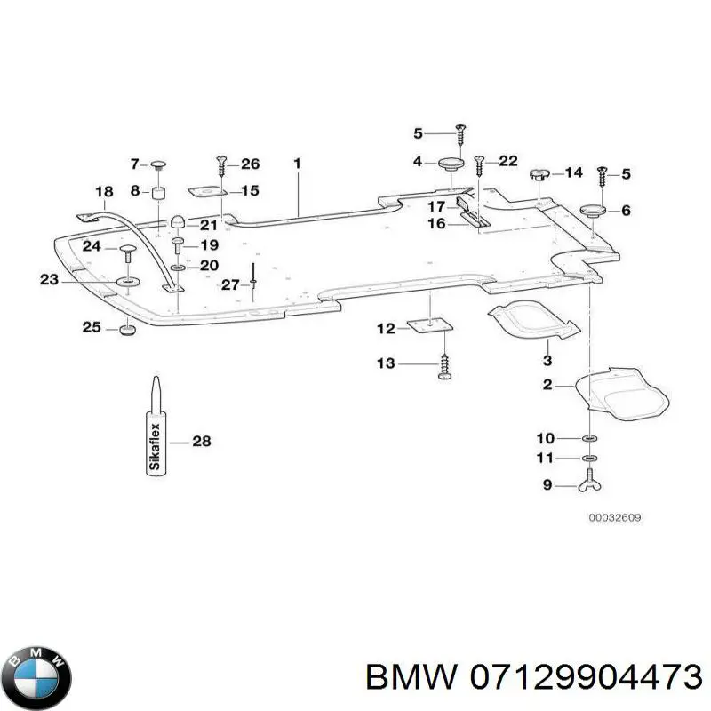 Гайка кріплення приймальної труби глушника (штанів) BMW 07129904473 ціна, від 1.04 USD