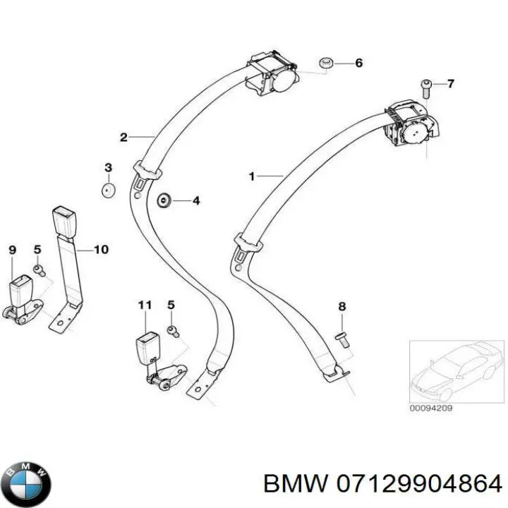Гайка кріплення приймальної труби глушника (штанів) 7129904865 BMW