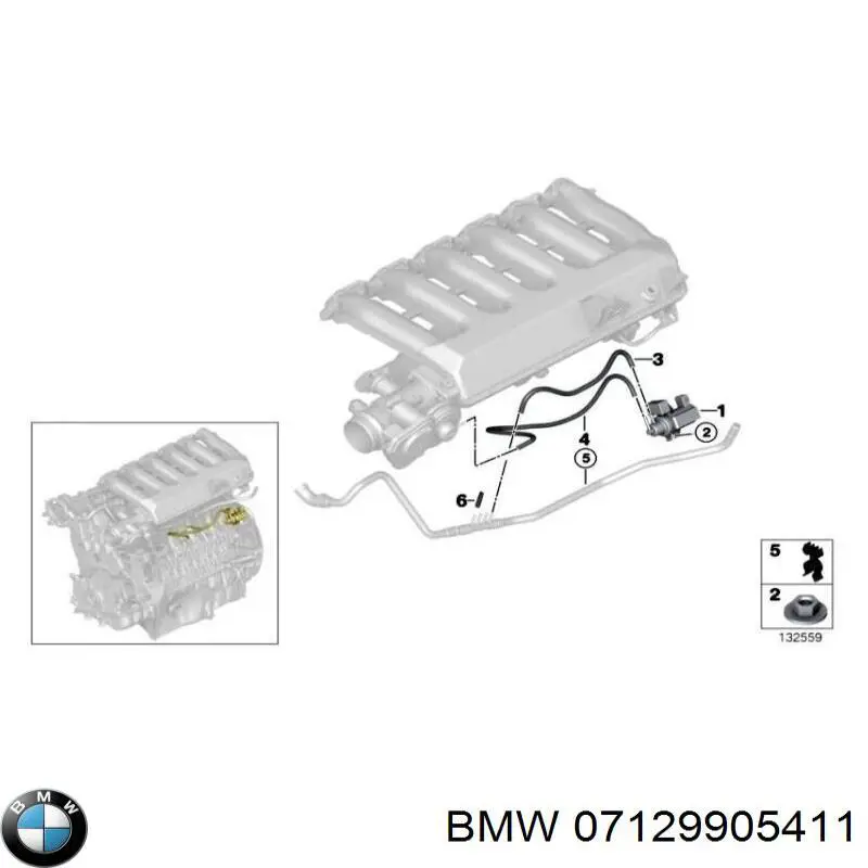 Гайка кріплення приймальної труби глушника (штанів) 7129905411 BMW