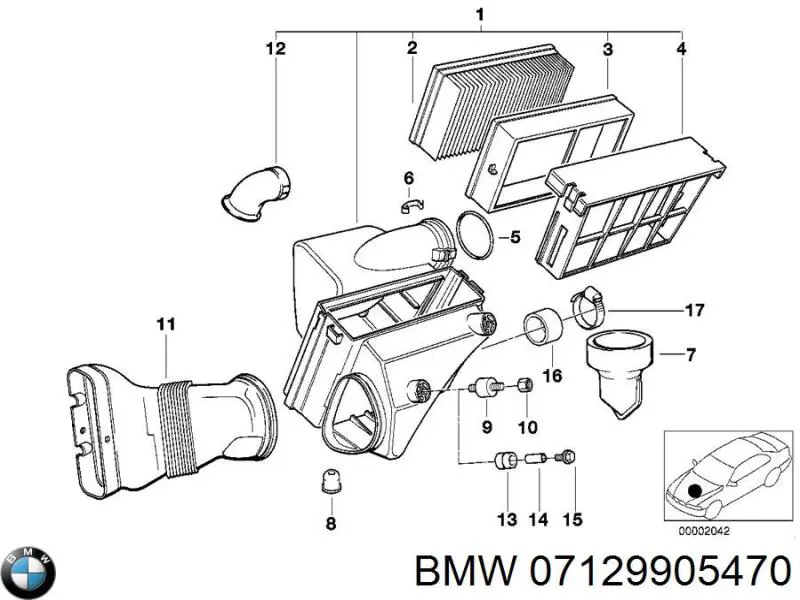 Купити 07129905470 BMW Гайка кріплення приймальної труби глушника (штанів)
