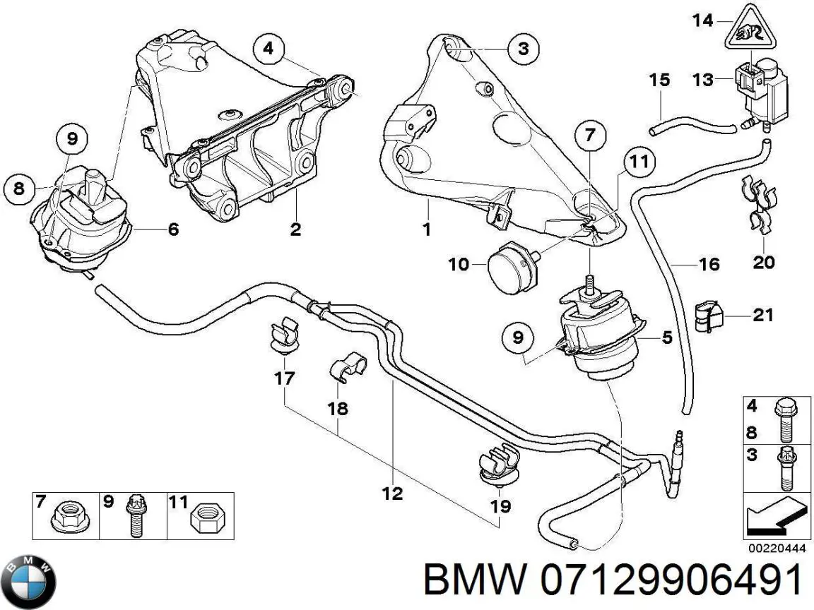 Купити 07129906491 BMW Болт подушки рами кузова