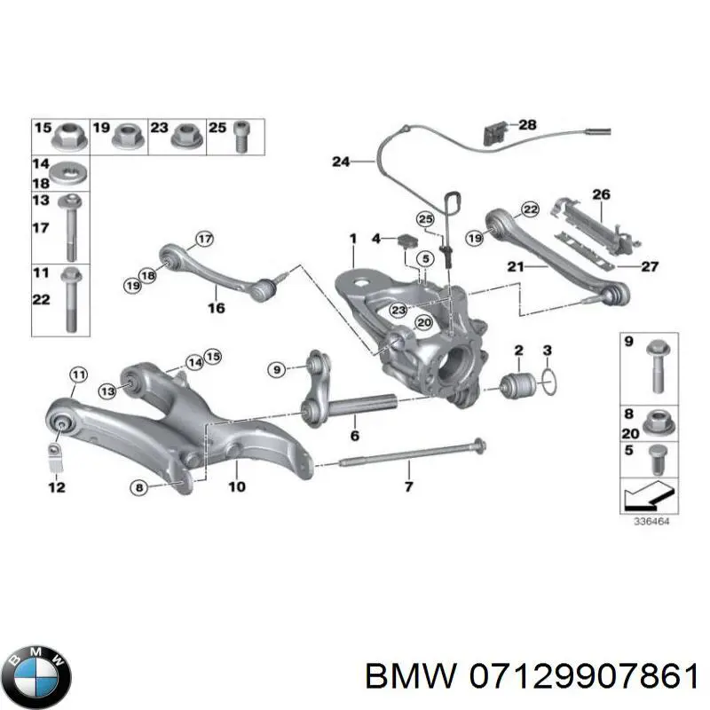 Болт переднього важеля, нижнього 07129907861 BMW