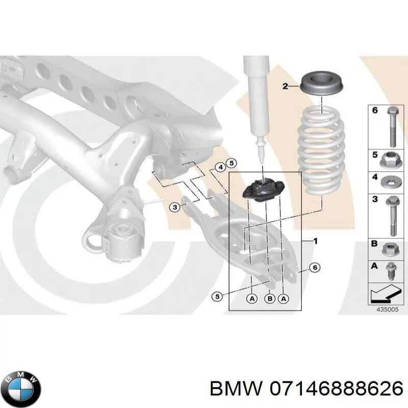 07146888626 BMW Болт кріплення заднього нижнього важеля, внутрішній