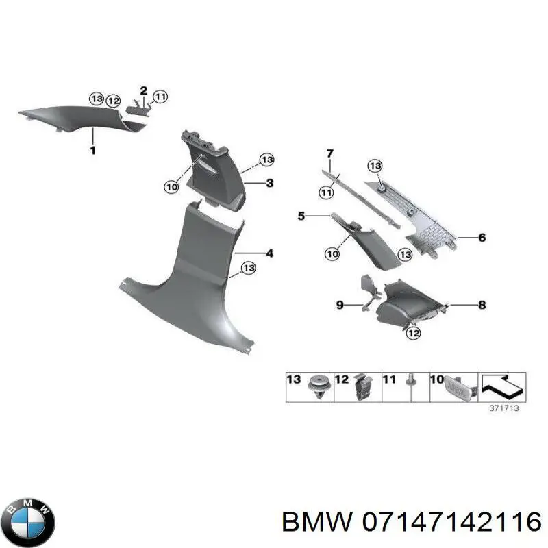 Купити 07147142116 BMW З'єднувальні елементи, система випуску