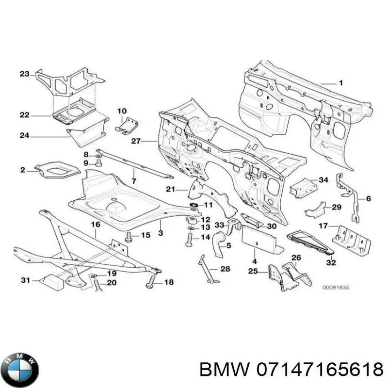 Болт переднього важеля, нижнього BMW 07147165618 ціна, від 2.31 USD
